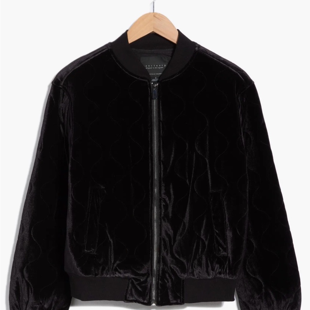 Black Velvet Bomber Jacket